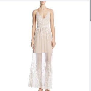 Gorgeous sheer nude and white lace WAYF dress
